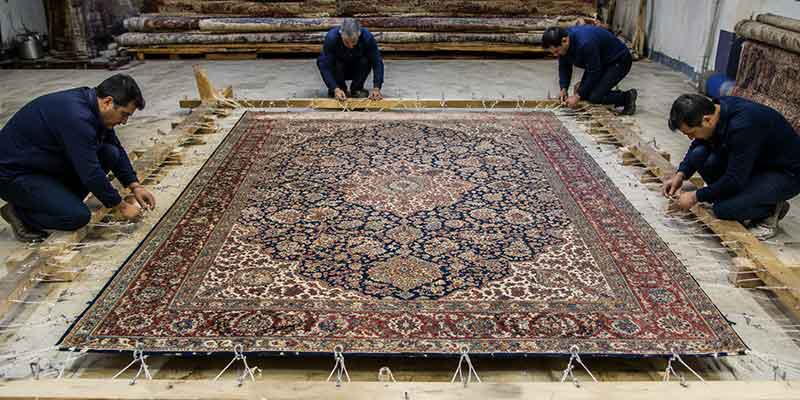 دارکشی برای رفع سرکجی و بدفرمی فرش